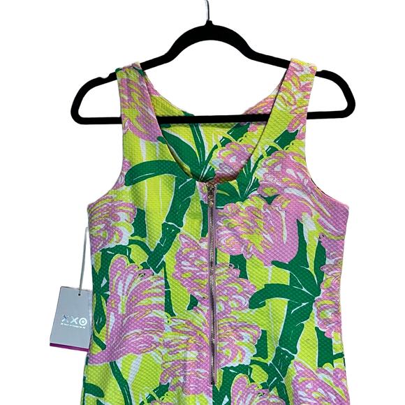NWT: LILLY PULITZER Target Flamingo Floral Pineapple Yellow Dress Size 10 (G310) - Picture 9 of 12